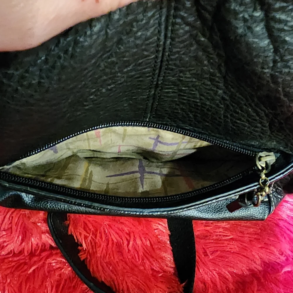 Vintage The Sak Black Pebbled Leather Hobo Crossbody Shoulder Bag